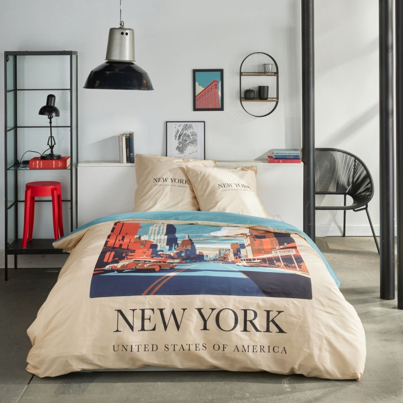 Parure Housse de Couette 240 x 220 cm Today Java 1.8 New York beige