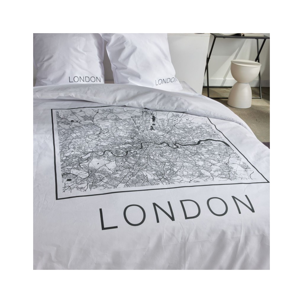 Parure Housse de Couette 240 x 220 cm Today Java 1.2 Londres Plan