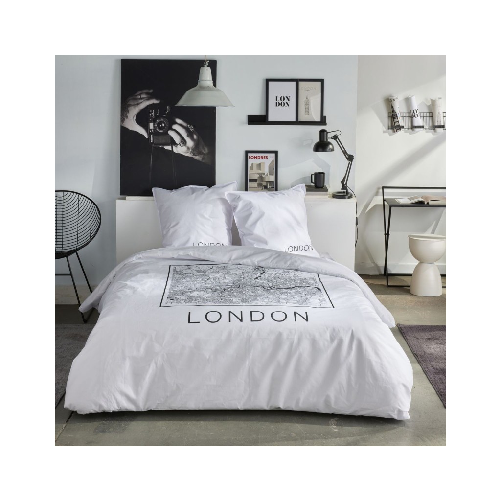 Parure Housse de Couette 240 x 220 cm Today Java 1.2 Londres Plan