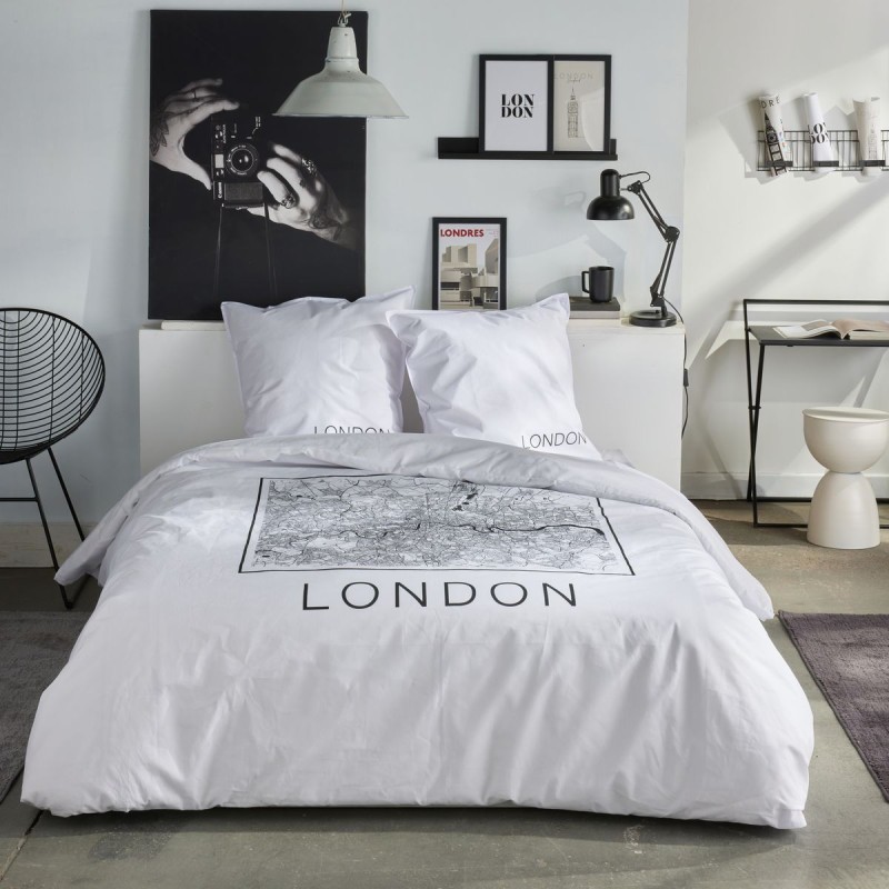 Parure Housse de Couette 240 x 220 cm Today Java 1.2 Londres Plan