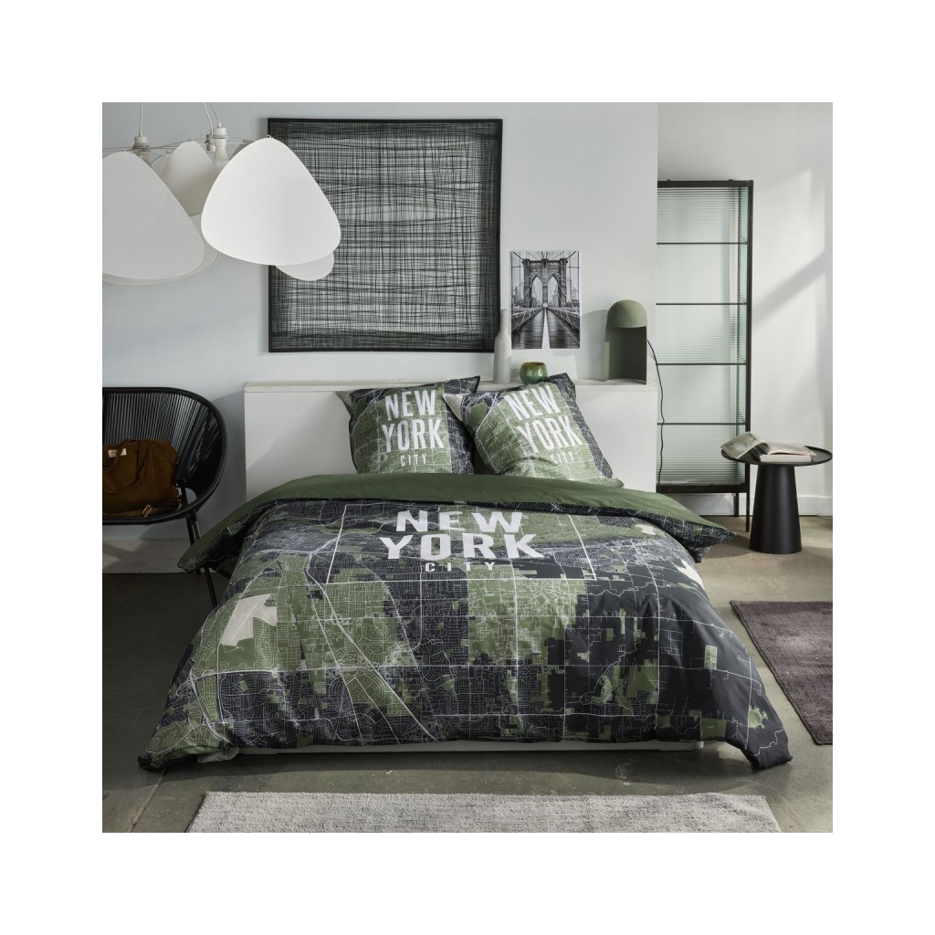 Parure Housse de Couette 240 x 220 cm Today Java 1.12 New York Carte