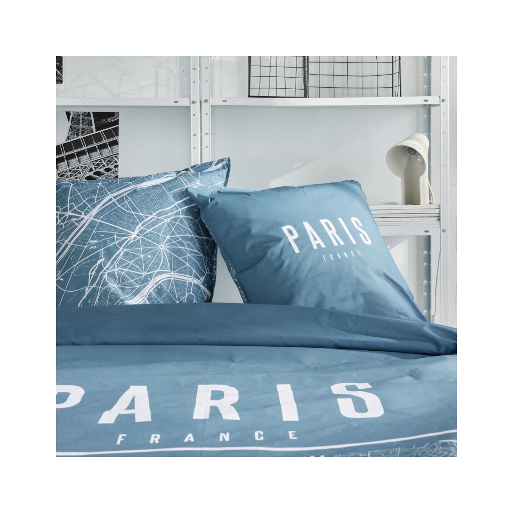 Parure Housse de Couette 240 x 220 cm Today Java 1.13 Paris Plan Bleu