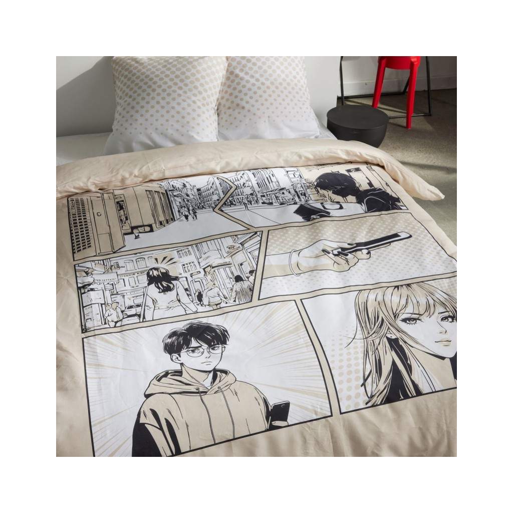Parure Housse de Couette 240 x 220 cm Today Java 1.7 Manga Beige