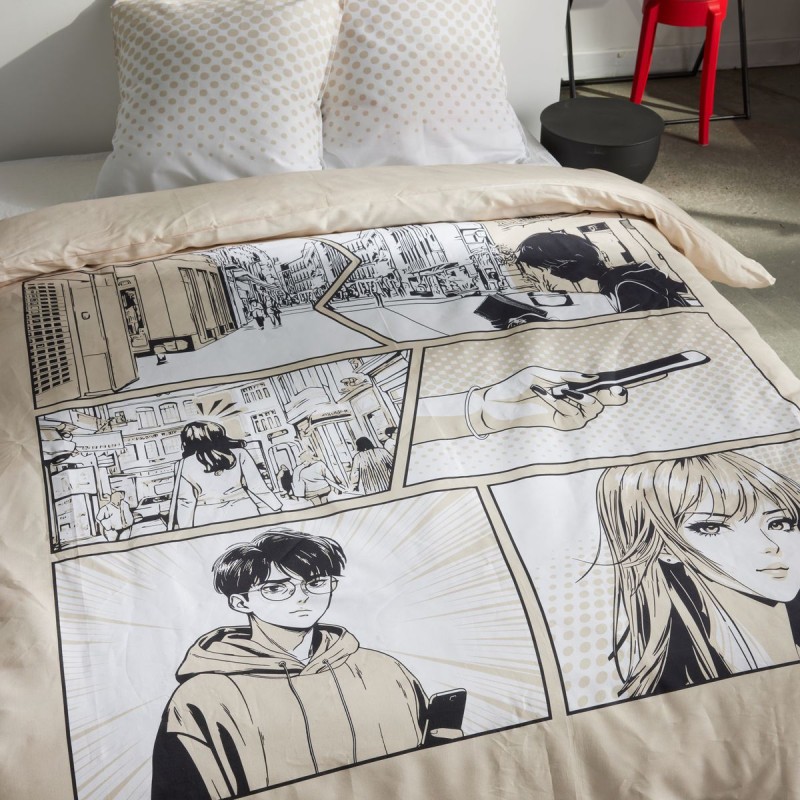 Parure Housse de Couette 240 x 220 cm Today Java 1.7 Manga Beige Parure Housse de Couette 240 x 220 cm Today Java 1.7 Manga Beige