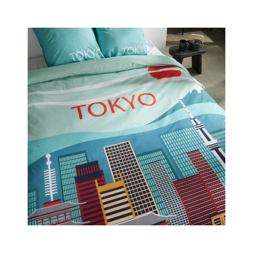 Parure Housse de Couette 240 x 220 cm Today Java 1.19 Tokyo Bleu