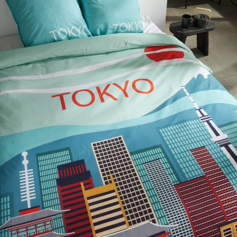Parure Housse de Couette 240 x 220 cm Today Java 1.19 Tokyo Bleu Parure Housse de Couette 240 x 220 cm Today Java 1.19 Tokyo Bleu