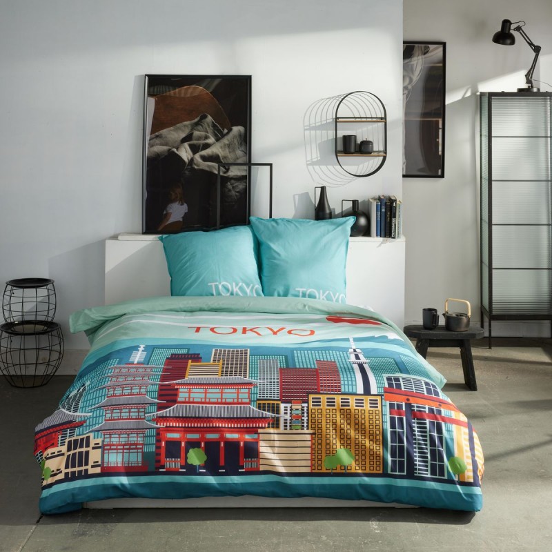 Parure Housse de Couette 240 x 220 cm Today Java 1.19 Tokyo Bleu
