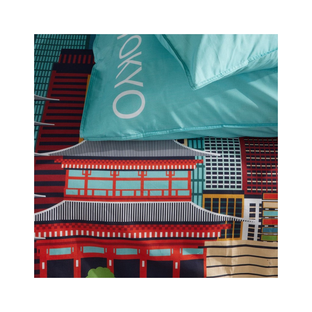 Parure Housse de Couette 240 x 220 cm Today Java 1.19 Tokyo Bleu