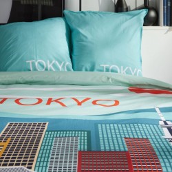Parure Housse de Couette 240 x 220 cm Tokyo Bleu