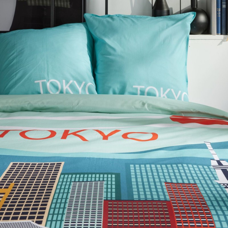 Parure Housse de Couette 240 x 220 cm Today Java 1.19 Tokyo Bleu Parure Housse de Couette 240 x 220 cm Today Java 1.19 Tokyo Bleu