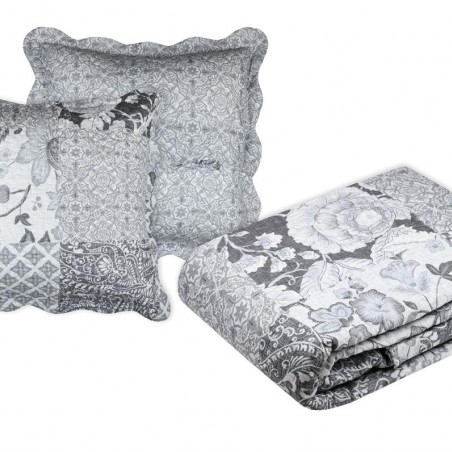 Boutis Couvre lit  260x240cm, 2 taies