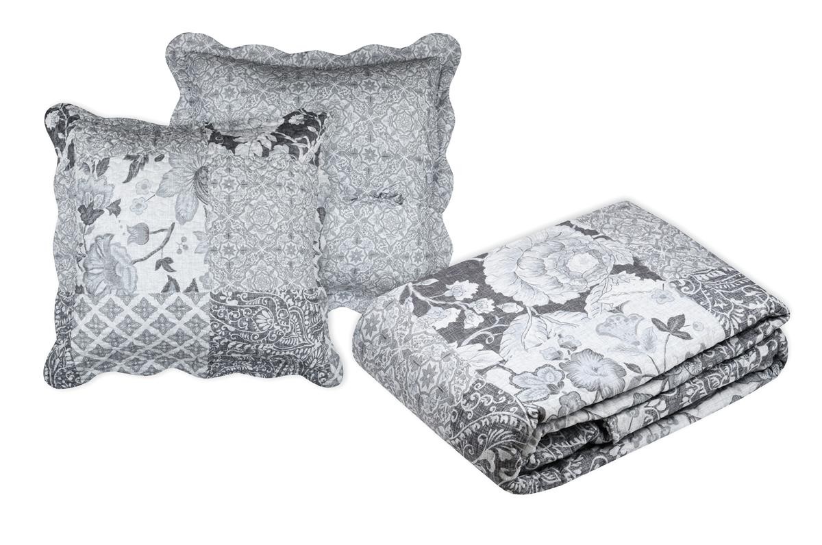 Boutis Couvre lit 260x240cm, 2 taies 65x65cm, 100% Microfibre Octavia Boutis Couvre lit 260x240cm, 2 taies 65x65cm, 100% Microfibre Octavia