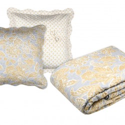 Boutis Couvre lit  240x220cm, 2 taies