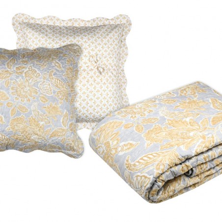 Boutis Couvre lit  260x240cm, 2 taies 100% Microfibre Nerya