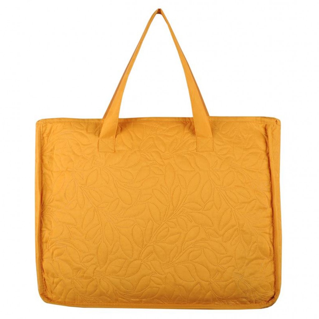 Boutis Cassandre Motifs en relief, 2 , 220x240cm, 2 taies 65x65cm, 100% Microfibre Curry