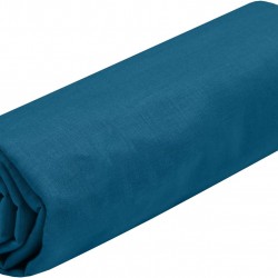 Drap Housse Stof 180 x 200 cm bonnet 30cm 57 Fils Coton Eden Bleu Petrole