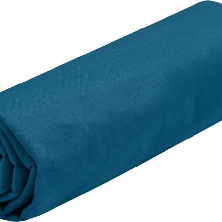 Drap Housse Stof 180 x 200 cm bonnet 30cm 57 Fils Coton Eden Bleu Petrole