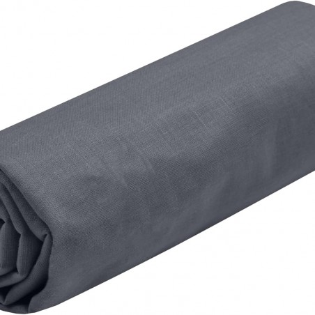 Drap Housse Stof 180 x 200 cm bonnet 30cm 57 Fils Coton Eden Ardoise