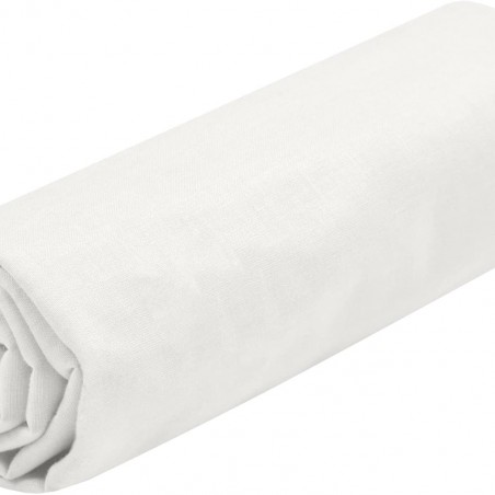 Drap Housse Stof 180 x 200 cm bonnet 30cm 57 Fils Coton Eden Ivoire