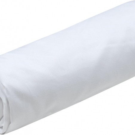 Drap Housse Stof 160 x 200 cm bonnet 30cm 78 Fils Percale Elysée Blanc