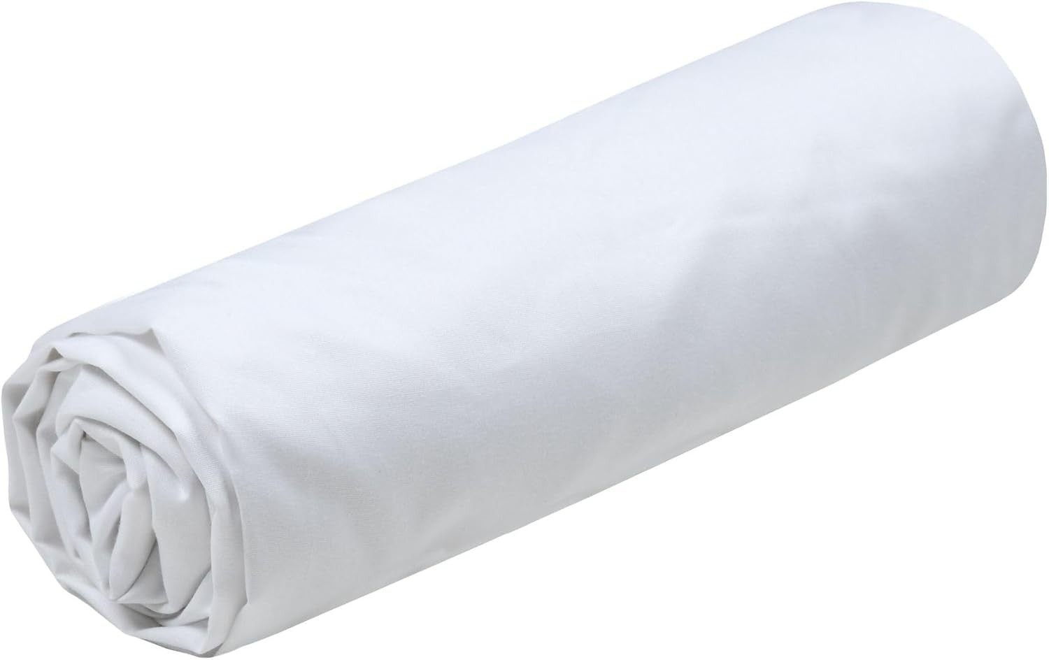 Drap Housse Stof 160 x 200 cm bonnet 30cm 78 Fils Percale Elysée Blanc