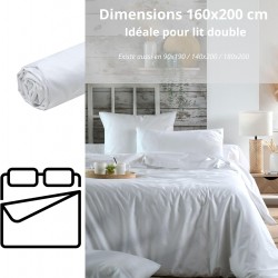 Drap Housse Stof 160 x 200 cm bonnet 30cm 78 Fils