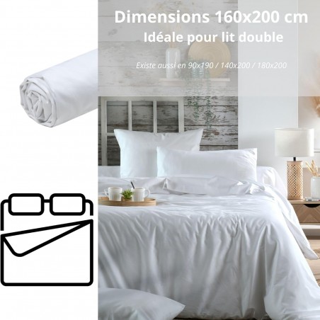 Drap Housse Stof 160 x 200 cm bonnet 30cm 78 Fils
