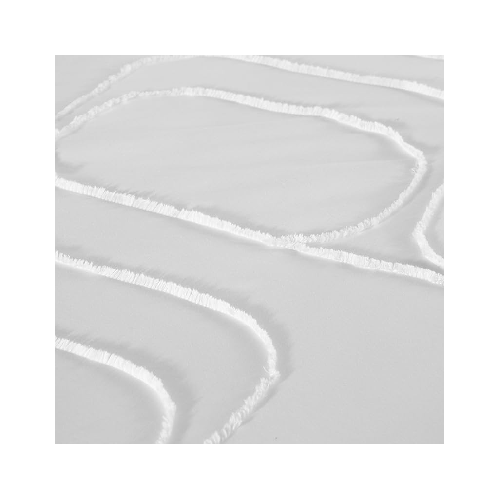 Parure Housse de Couette 260 x 240 cm Côté Déco Coton Lavé Tuftée Blanche