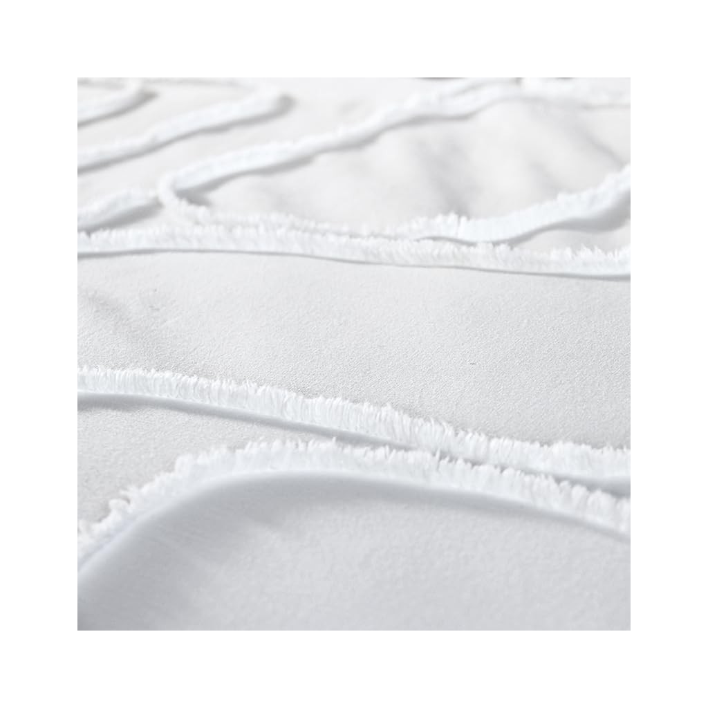 Parure Housse de Couette 240 x 220 cm Côté Déco Coton Lavé Tuftée Blanche