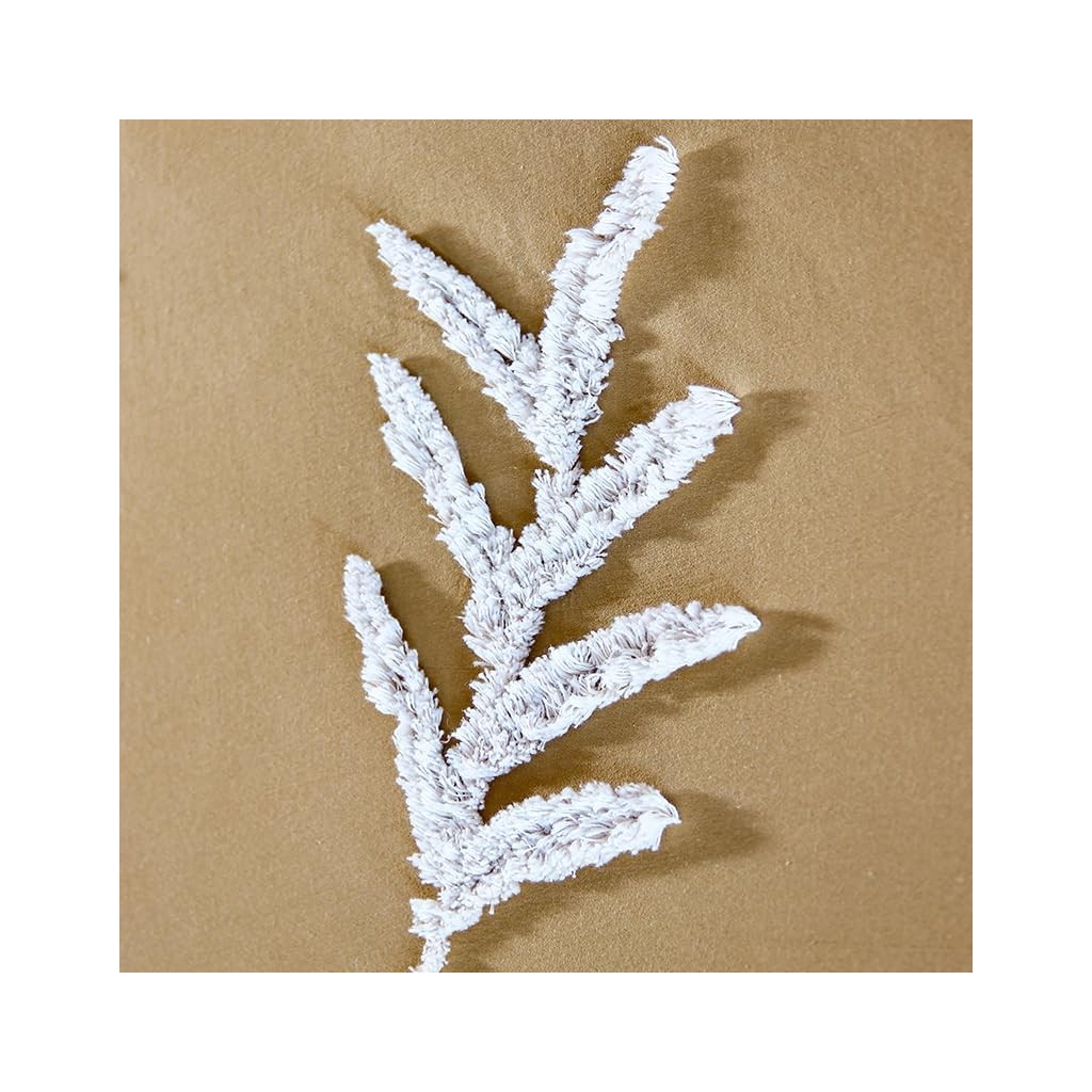Parure Housse de Couette 240 x 220 cm Côté Déco Coton Lavé Tuftée Feuilles