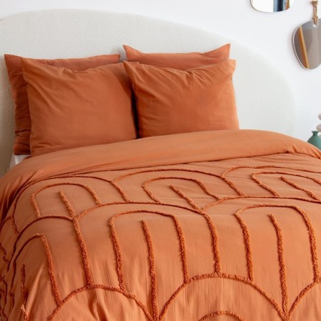 Parure Housse de Couette 240 x 220 cm Côté Déco Coton Lavé Tuftée