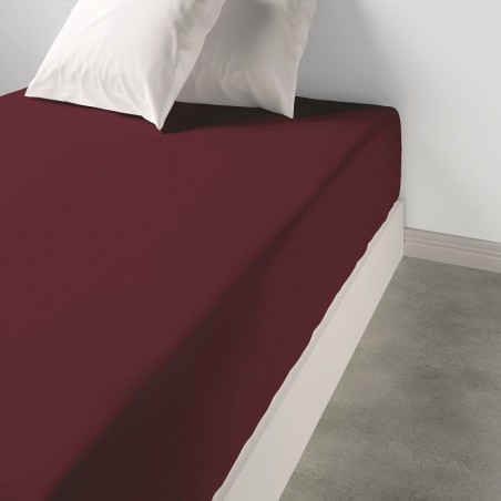 Atelier du Linge - Drap Housse 140 x 190 + 35 cm Coton,  Grenat