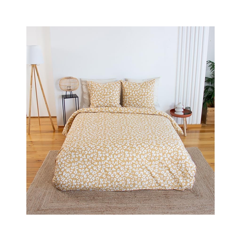Parure Housse de couette Léopard Jaune