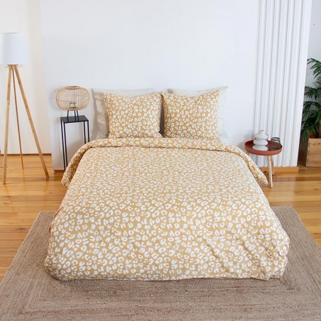 Parure Housse de couette Léopard Jaune