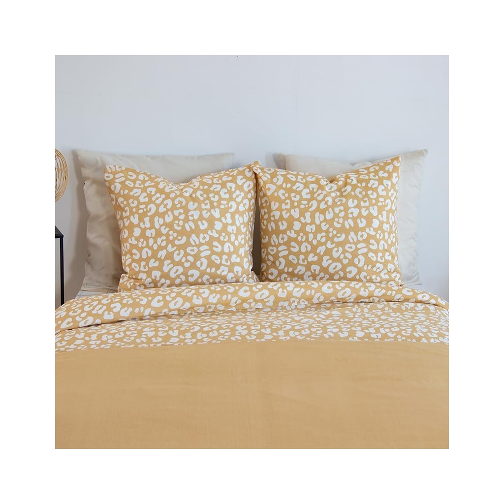 Parure Housse de couette Léopard Jaune