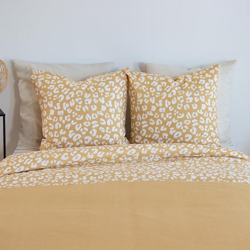 Parure Housse de couette Léopard Jaune