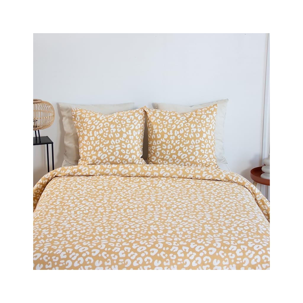 Parure Housse de couette Léopard Jaune