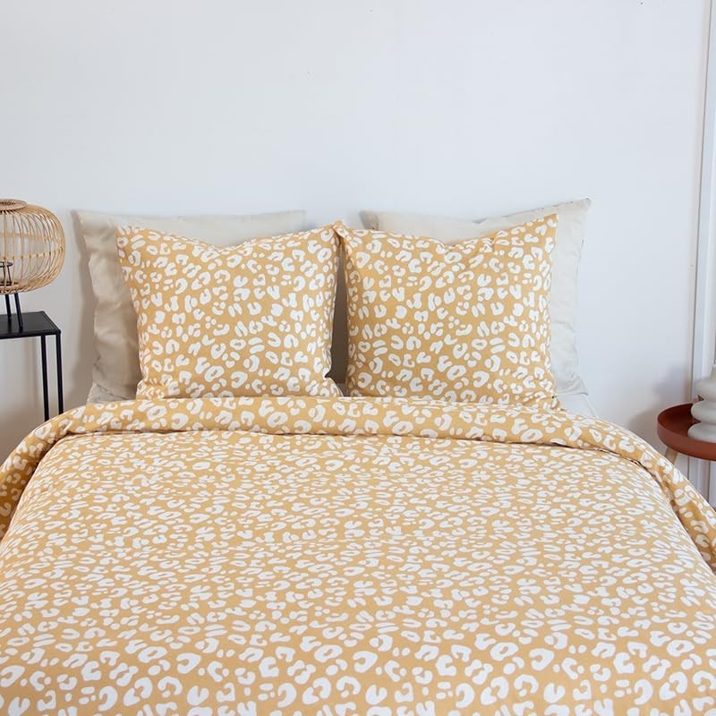Parure Housse de couette Léopard Jaune