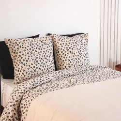 Parure Housse de couette Léopard Beige
