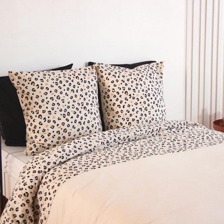 Parure Housse de couette Léopard Beige