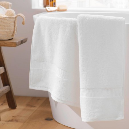 Serviette de Toilette Bain Eponge Elégance Blanche