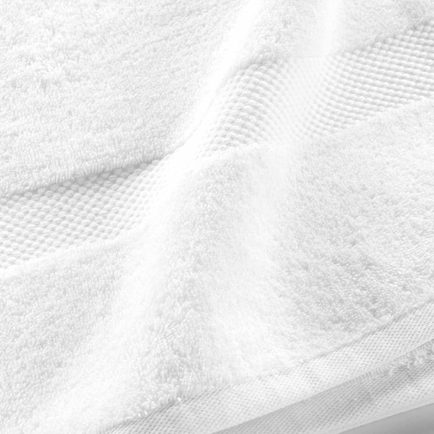 Serviette de Toilette Bain Eponge Elégance Blanche 50x90cm
