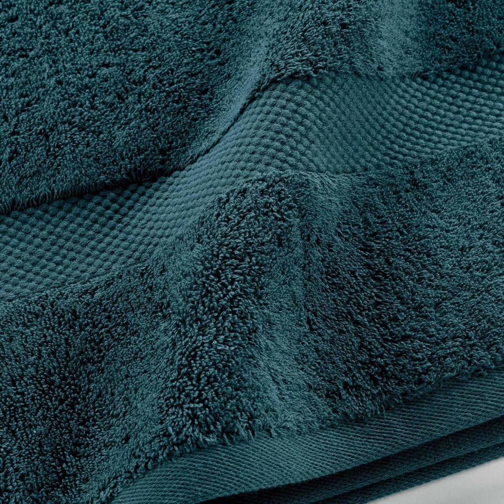 Serviette de Toilette Bain Eponge Elégance Bleu Canard 50x90cm