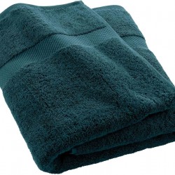 Serviette de Toilette Bain Eponge Elégance Bleu Canard 50x90cm