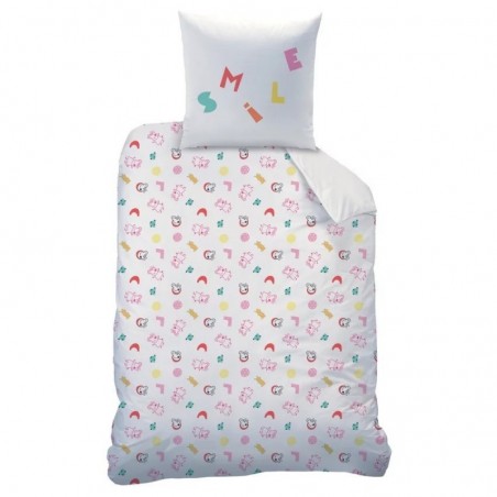 Housse de couette 140x200 cm + 1 taie d'oreiller 63x63 cm Coton Clara pas  cher