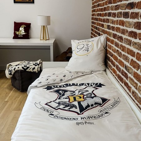 Parure de lit Harry Potter housse de couette et taie d'oreiller Coton 140x200 cm