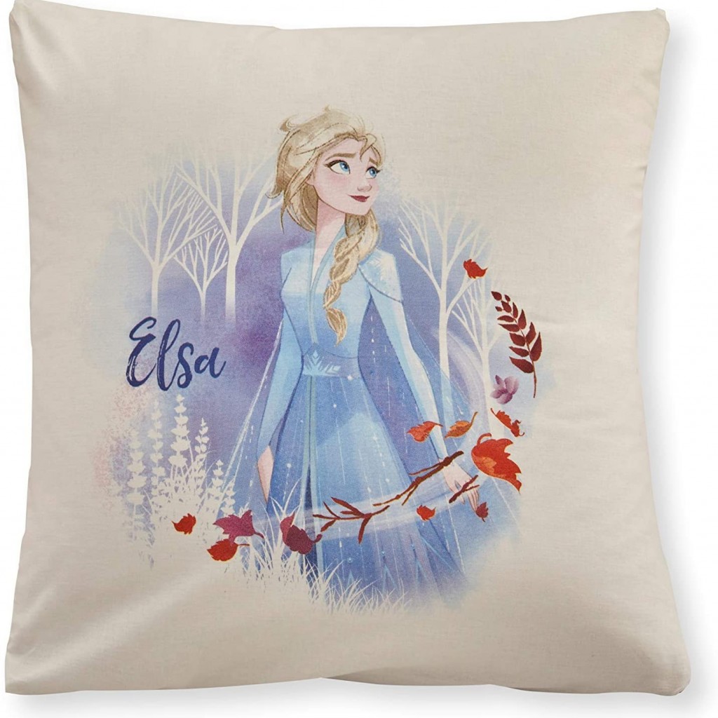 Disney Reine des neiges Parure de lit 100% Coton, Bleu Orange, Housse de Couette 140x200 cm + taie d'oreiller 63x63 cm