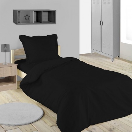 Housse de couette noire pour lit enfant 140x200 cm