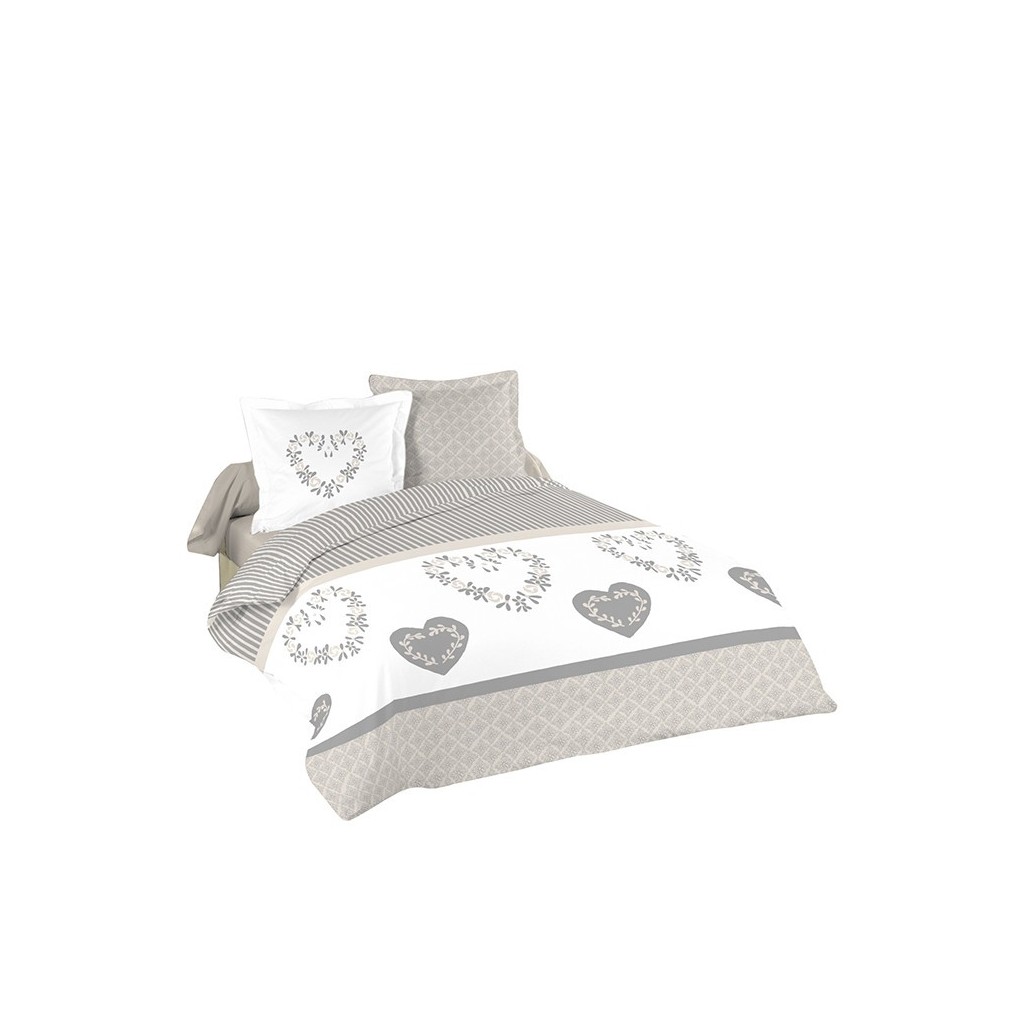 Housse de couette HEARTLOVE 240X220 cm + 2 Taies d'oreiller 63x63 cm - Casa  Square