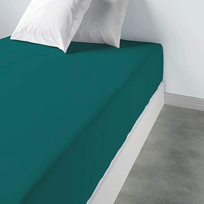 Drap Housse 140x190+35 cm Coton matelas épais Epicea Vert